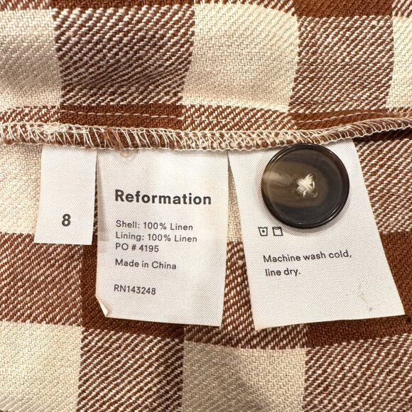Reformation Gingham Romper - Size 8 - Picture 8 of 10